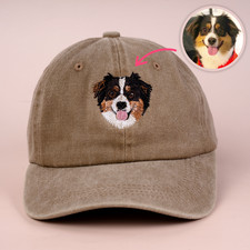 Personalized Pet Portrait Hat: Embroidered Custom Pet Photo Baseball Cap