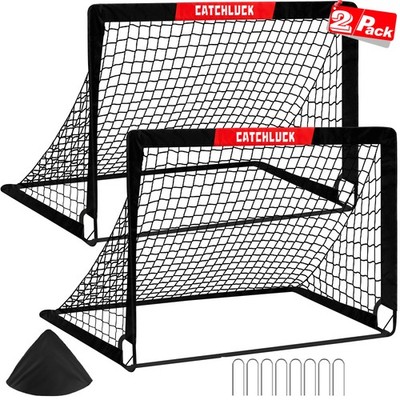 2 Pack Soccer Goal for Backyard, 4X3 ft Portable Pop Up Soccer Nets for Kids