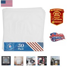 50 Count Clear Inner Record Sleeves - 12-Inch Protection for Vinyl LP Collection