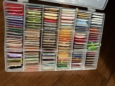 Embroidery Floss Vintage Lot of 156 Colors, Storage Case No Doubles