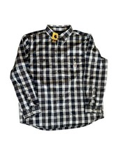 Carhartt New With Tag Loose Fit Navy Plaid Shirt XL Chambray Cotton