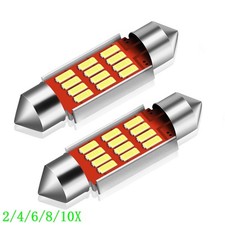 2 Auxito 36mm 6418 White Led Bulb License Plate Dome Map Door Light Canbus 210x