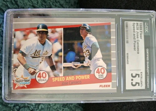 1989 Fleer #628 Speed and Power Jose Canseco CGC 5.5 Excellent+