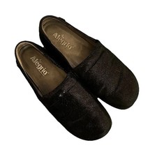 Alegria Kel Professional Shoes Metallic Embossed Loafers Slip On Black Size 9