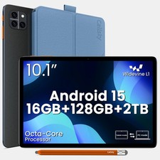 10.1" Android 15 Tablet 16GB RAM 128GB ROM A733 Octa-Core 2TB Expand WiFi GPS