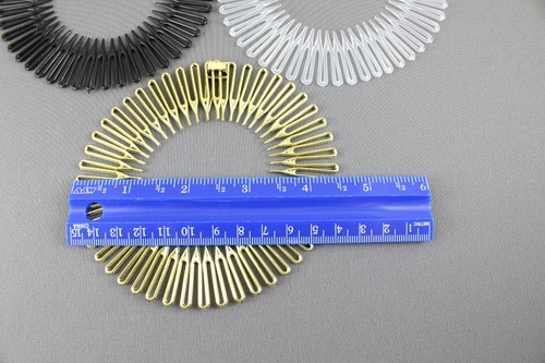 Gold Black Clear headband Set 3 Flex spider hair comb teeth zig zag stretch - Picture 4 of 8