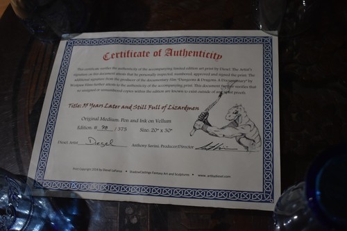 Diesel - 55 Years Later And Still Lizerdmen #98/375 Dungeons & Dragons W/COA - Picture 9 of 13