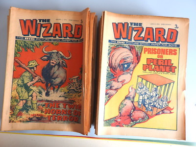 Wizard Comic x 51 issues from 1974 Almost complete year with July 27 missing VG