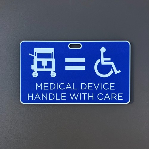 Medizinprodukt Rollstuhlschild für Wagen, Kinderwagen, bedrucktes Aluminium - Bild 3 von 5