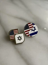 Support Israel USA 2 X Unique Lapel Pins
