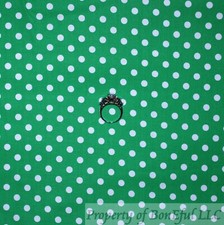 BonEful Fabric FQ Cotton Quilt Green White Small Little Tiny Calico Polka Dot UK