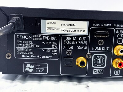 DENON DVD-1920 DVD Player NO REMOTE TESTED | eBay