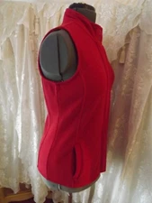 NEW BASIC EDITIONS FLEECE VEST PAPRIKA RED SIZE SMALL pockets zipper NWT