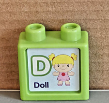 VTECH Ultimate Alphabet Train Replacement Green D/Q Double Sided Picture Block