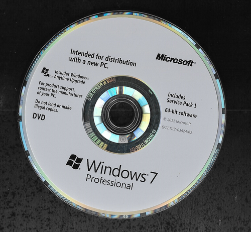 Microsoft Windows 7 Professional versión completa de DVD de 64 bits