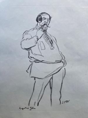1926 antiker Druck: Karikatur - Augustus John von David Low