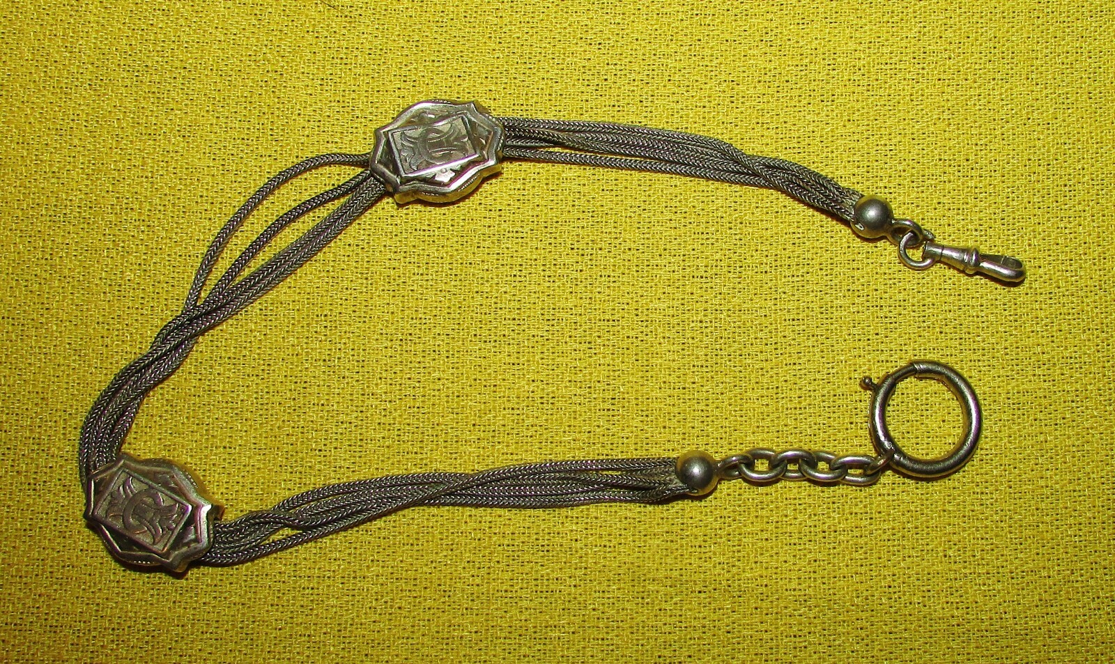 CHATELAINE ANTIQUE SOLID SILVER WATCH CHAIN 19th … - image 3