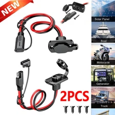 2Pcs SAE Quick Connector Harness 1FT 12AWG SAE Adapter Male Plug to Female Cable