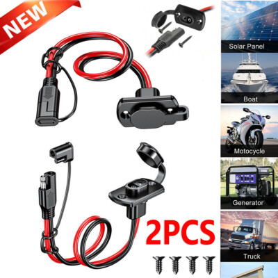 2Pcs SAE Quick Connector Harness 1FT 12AWG SAE Adapter Male Plug to Female Cable