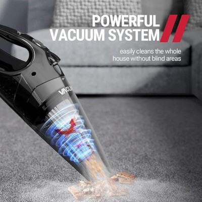 VACLiFE kabelloser tragbarer wiederaufladbarer kabelloser Staubsauger VL189 Auto schwarz