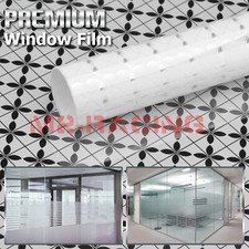 Flower Glass Film Static Cling Office Window Patterned Decoration Privacy 40