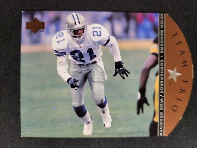 1996 Upper Deck Deion Sanders TEAM TRIO card #TT10 Cowboys