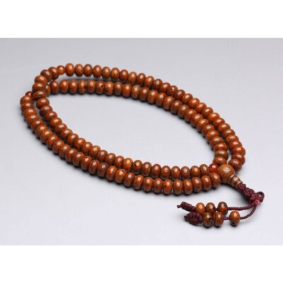 Tibetan Buddhist 108 Red Bodhi Beeds Prayer Beads Necklace Mala Abacus bead 8mm