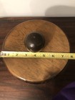 Vintage Glass Cookie Jar Wood Lid Rustic Farmhouse Kitchen General Store Large — photo 4