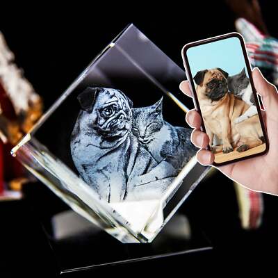 3D Photo Crystal Diamond Custom Laser Etched Print Personalized Engraved Picture