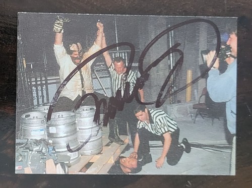 MANKIND Mick Foley Signed 2000 Comic Images NO MERCY #P1 Card WWF - Picture 1 of 2