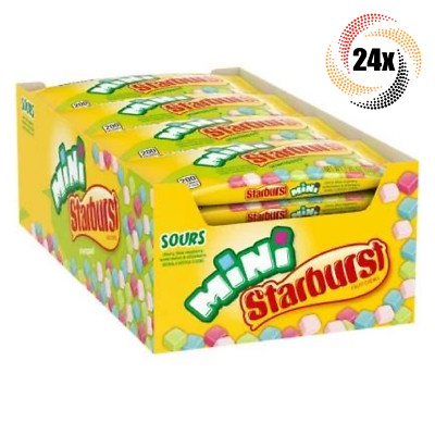 Full Box 24x Bag Starburst Mini Sours Assorted Flavor Fruit Chews Candy | 1.85oz