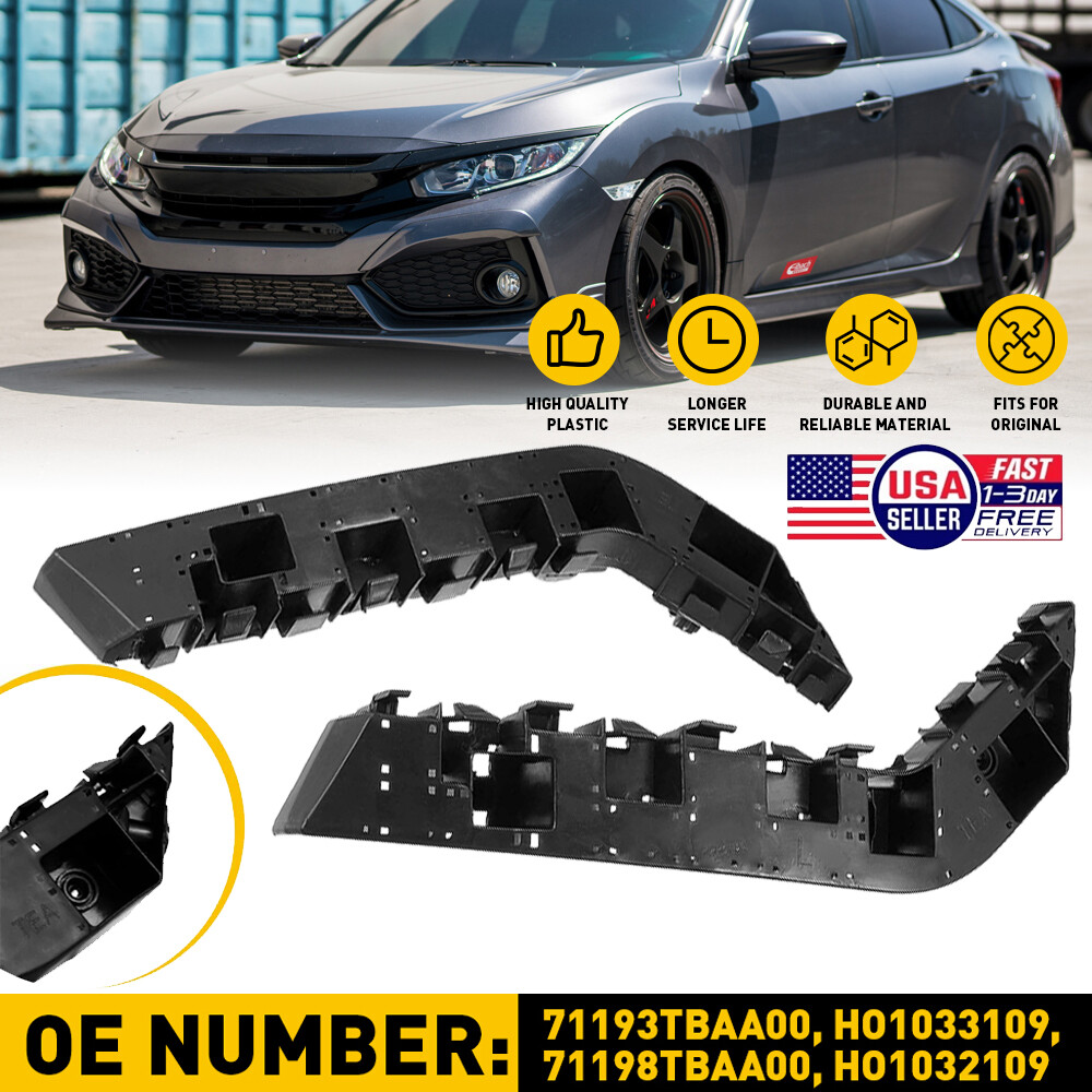 2X Front Driver & Passenger Side Bumper Fender Bracket For Honda