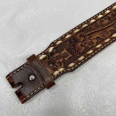 Vintage Women’s Tony Lama Leather Western Belt JANICE - 28in Tony Lama Womens Sz 26 Personalized JANICE Brown Leather  main image 2