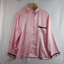 Victoria's Secret Women's Pajama Shirt Striped Medium tags defects