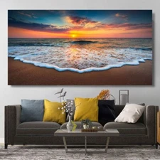 Sea Beach Ocean Canvas Painting Canvas Wall Art Home Décor Posters & Prints Art