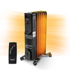 Space Oil Filled Radiator Heater w/ Adjustable Thermostat,24H Timer Overheating