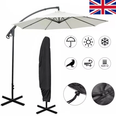 Heavy Duty Parasol Banana Umbrella Cover Cantilever Outdoor Patio Shield Oxford.