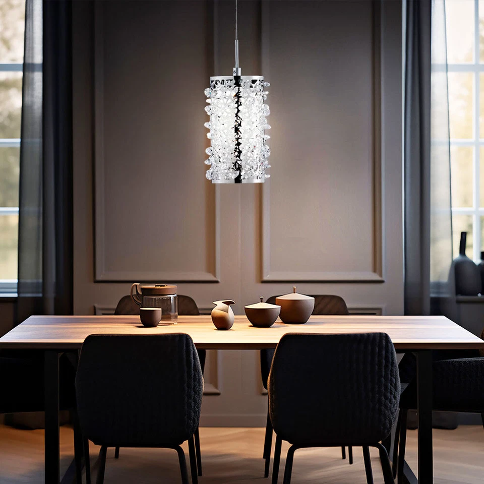 LED Design Lampada Sospensione Salotto Stanza Cristallo Soffitto Luce Faretto - Immagine 3 di 4