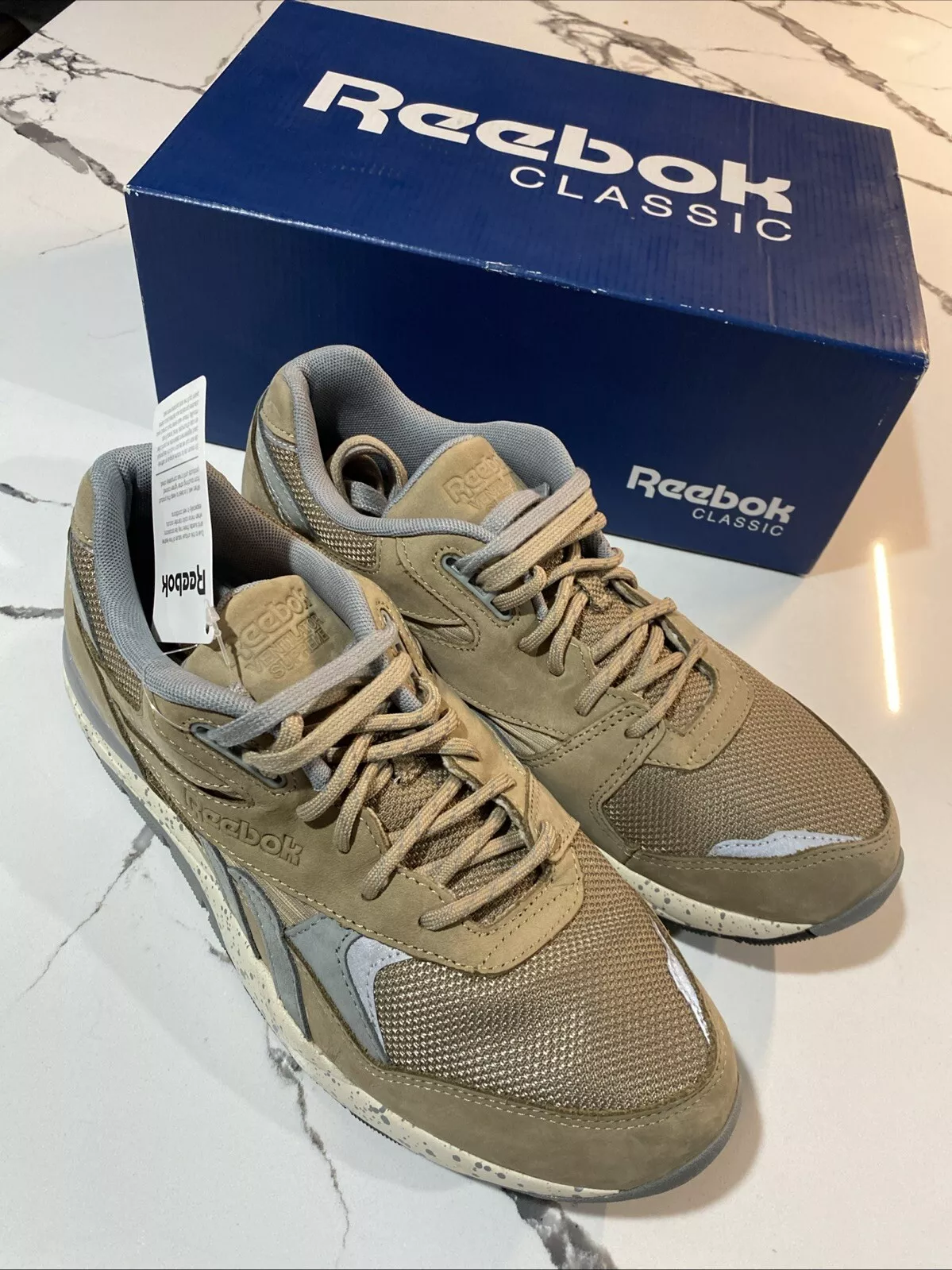 Ventilateur Reebok Supreme taille 9 rare 2015 High Point Lord Duppa OG DS gris marron