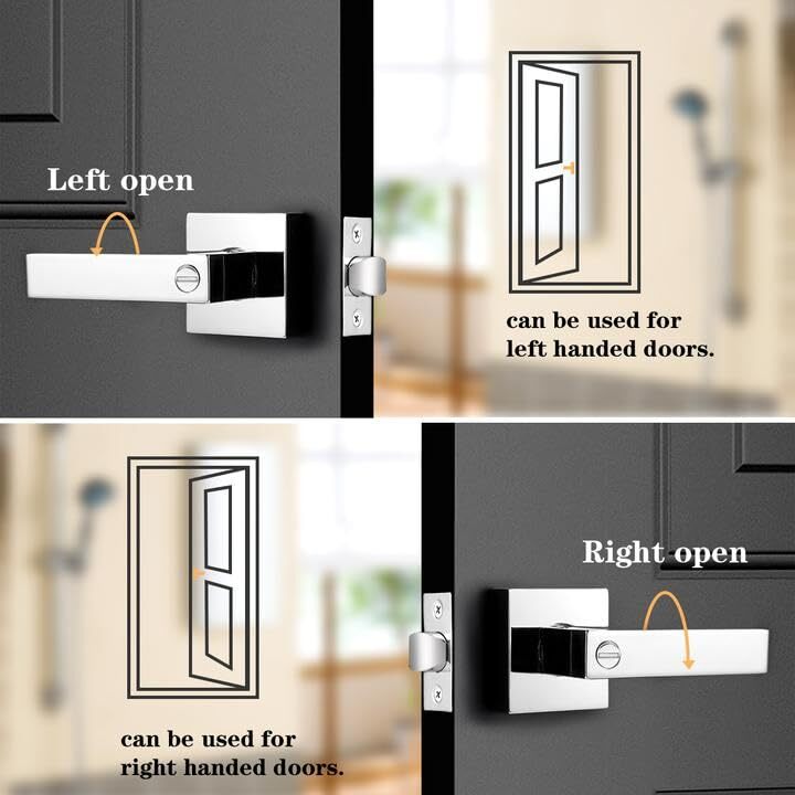 Probrico Privacy Door Levers for Bedroom and Bathroom Keyless Heavy Duty Hand...-image