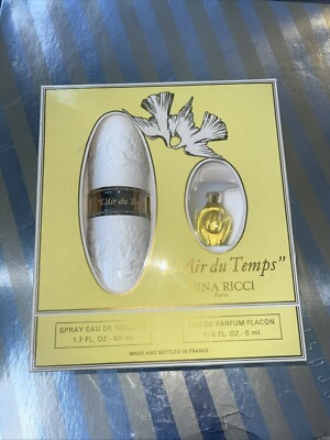 VINTAGE NINA RICCI LALIQUE  L'AIR du TEMPS GIFT SET  VERY RARE 1950'S - 1960'S