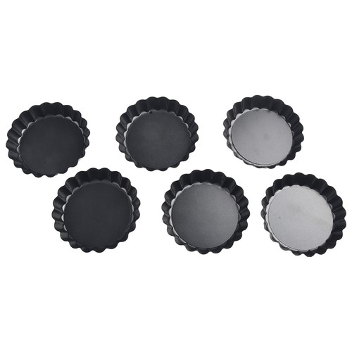 6Stk 4in Antihaft Runde Karbonstahl Pie Ofen Backform Tortenform Quiche Pfanne - Bild 6 von 24