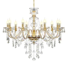 10 Lights Crystal Chandelier Glass Ceiling Pendant Fixture Lighting E12