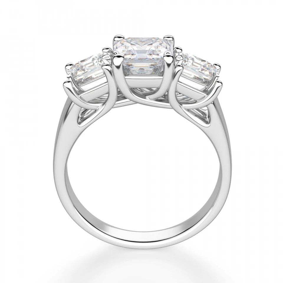 Asscher Cut 2.40 Ct Lab Grown Diamond Ring for wife 14K Solid White Gold size 6 - Image 3 of 4