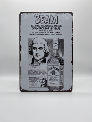 Blechschild Jim Beam Whiskey 20x30cm Retro Nostalgie Vintage Reklame Deko