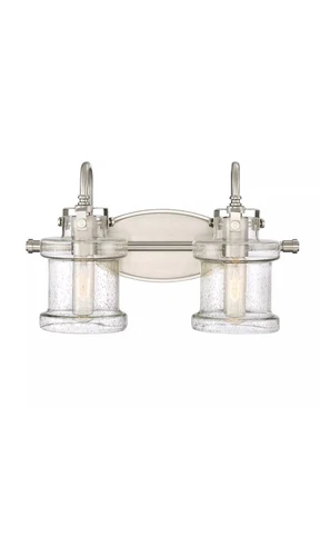 Quoizel DNY8602 Nickel Danbury 2-Light 16"W Bathroom Vanity Light - Picture 1 of 8