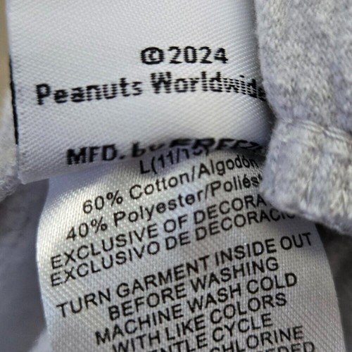 Peanuts Gang Jogger Sweatpants Junior Woodstock Snoopy Charlie Brown Lucy Girl L - Picture 6 of 7