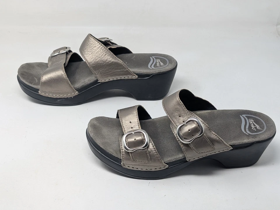 Dansko Women's Sophie Metallic Double Strap Slide Comfort Sandals Size 39 US 8 - Image 3 of 4