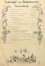 Liedertafel, Orchesterverein Starnberg, um 1900, Lith. Unbekannt (20.Jhd)