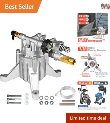 #ad 7 8quot; Shaft Vertical Pressure Washer Pump Rear Inlet Outlet 3000 PSI @ 2.5 GPM... $105.56